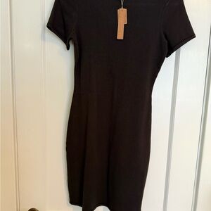 SKIMS OUTDOOR MOCK NECK MINI DRESS | WASHED ONYX - WASHED ONYX / NWT